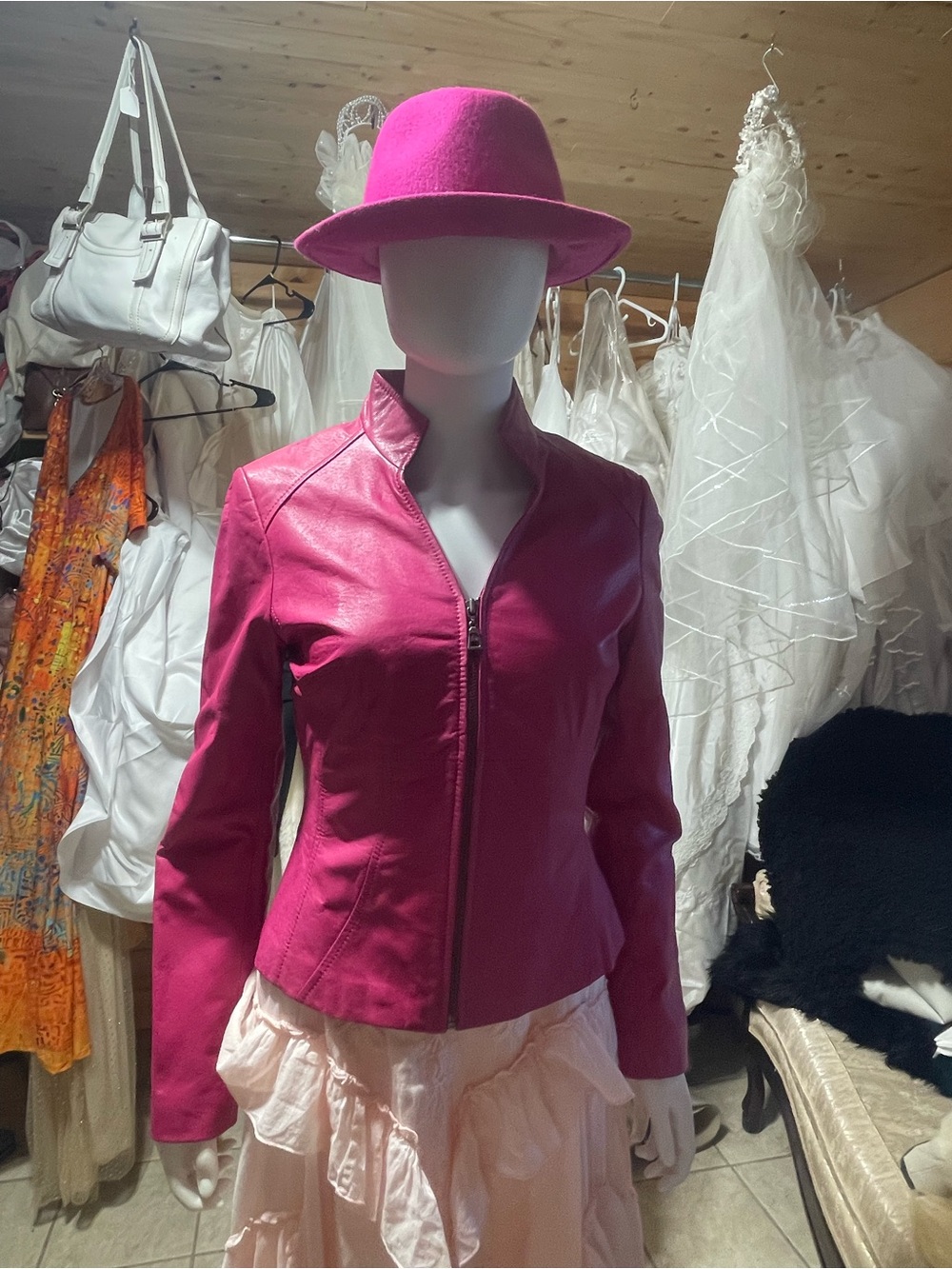 Danier pink leather jacket